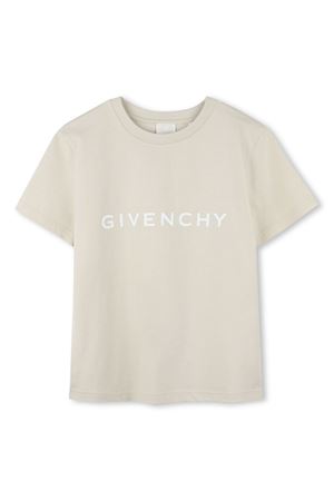 Beige cotton blend T-shirt GIVENCHY KIDS | H30718184